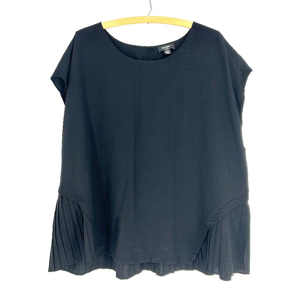 Lord & Taylor Woman Ruffle Black Blouse Sz 3X